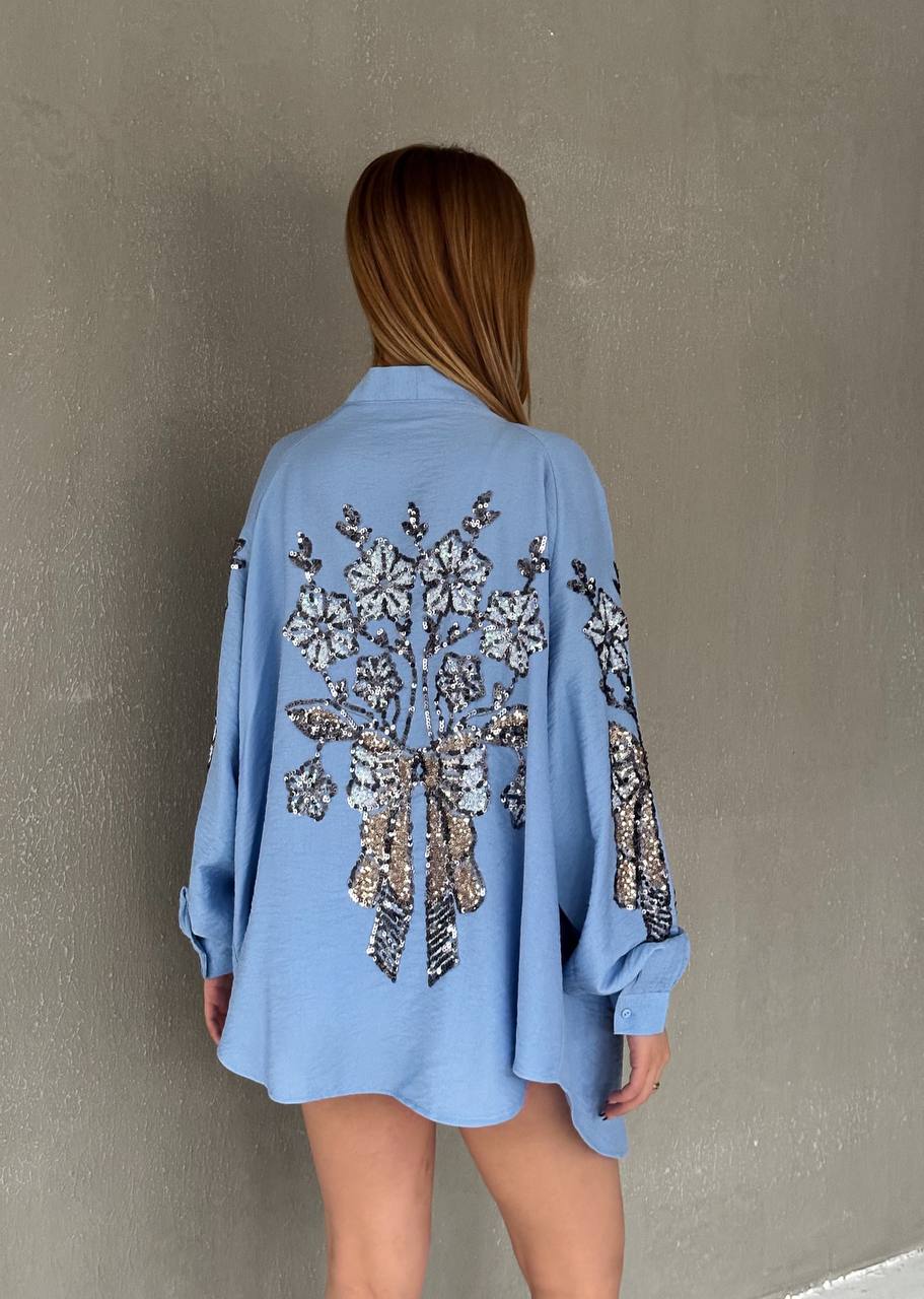 Blue Handmade Sweatshirt