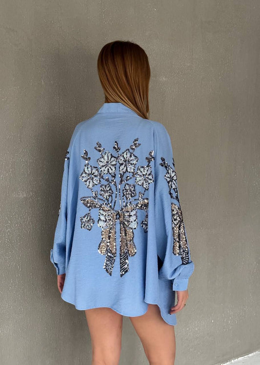 Blue Handmade Sweatshirt