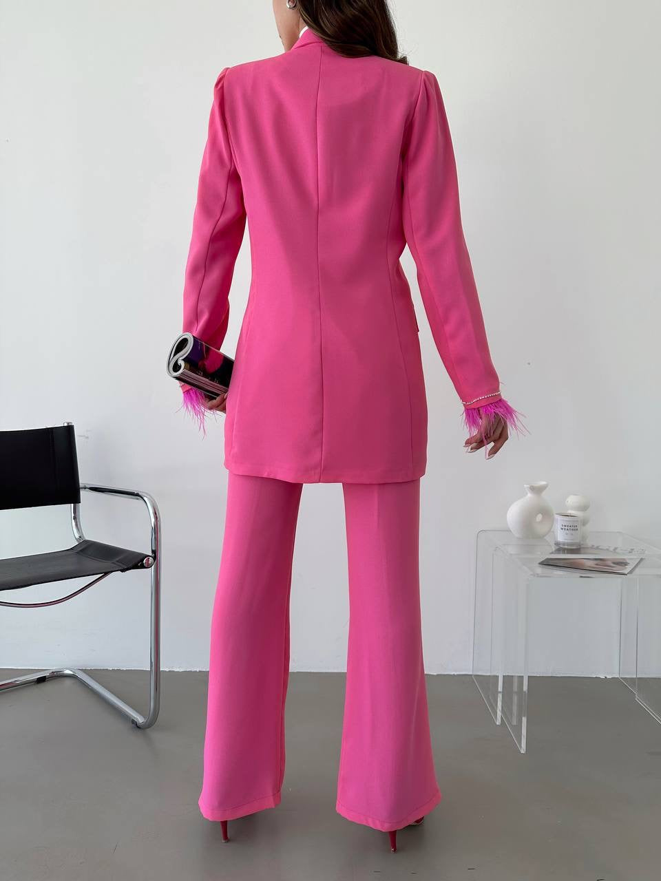 Pink Formal Suit Set: Blazer & Pants