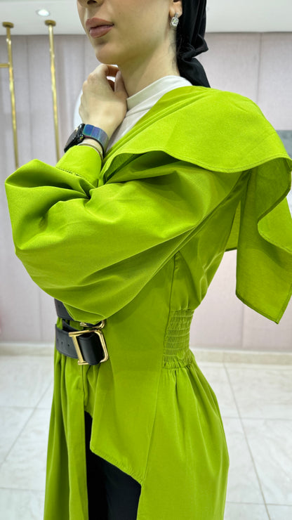 Green Full Set : Long Tunic With Belt + Pants