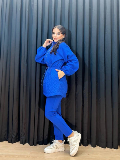 Blue Zippered Jacket + Pants